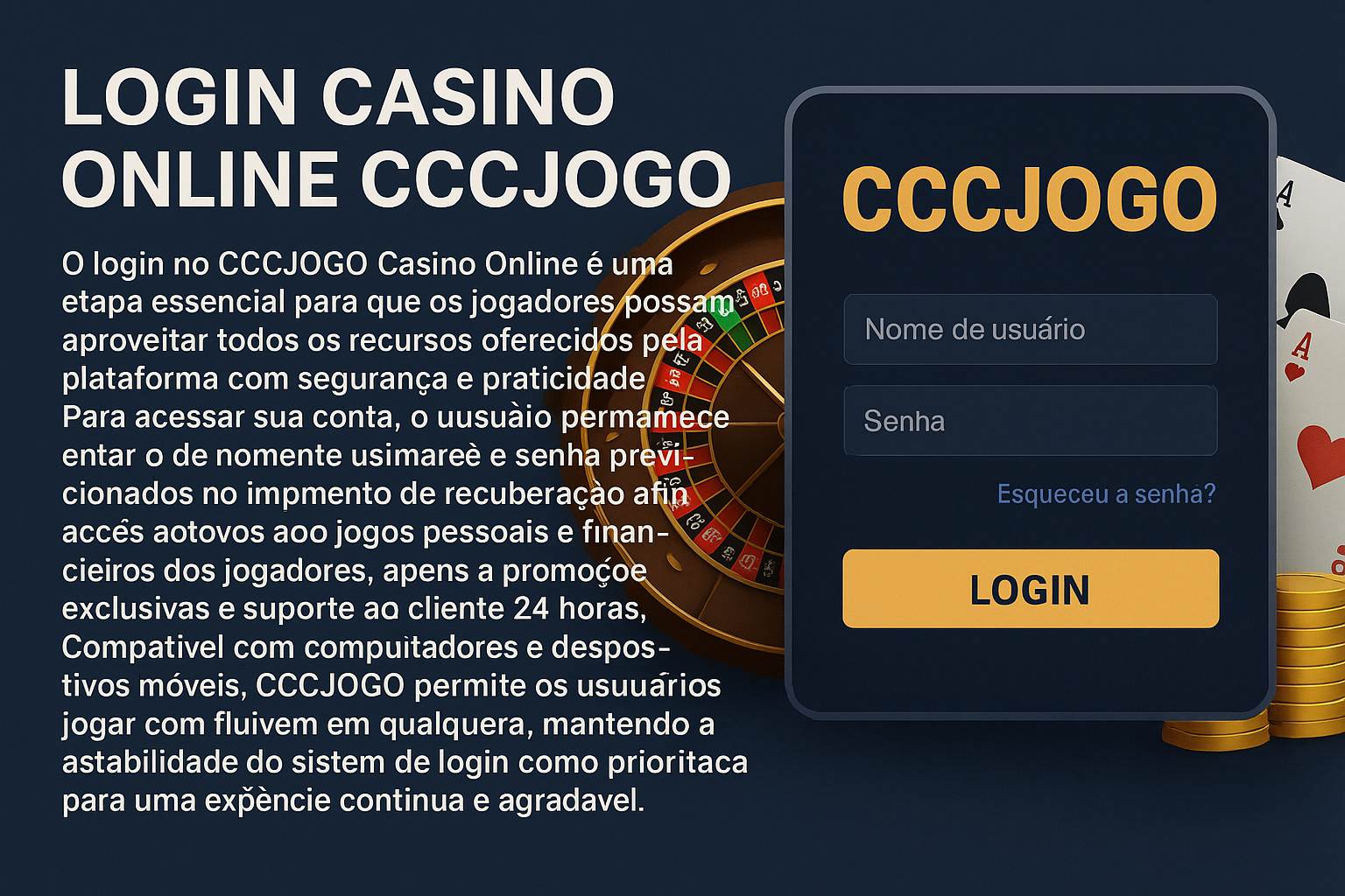 Login no Cassino CCCJOGO