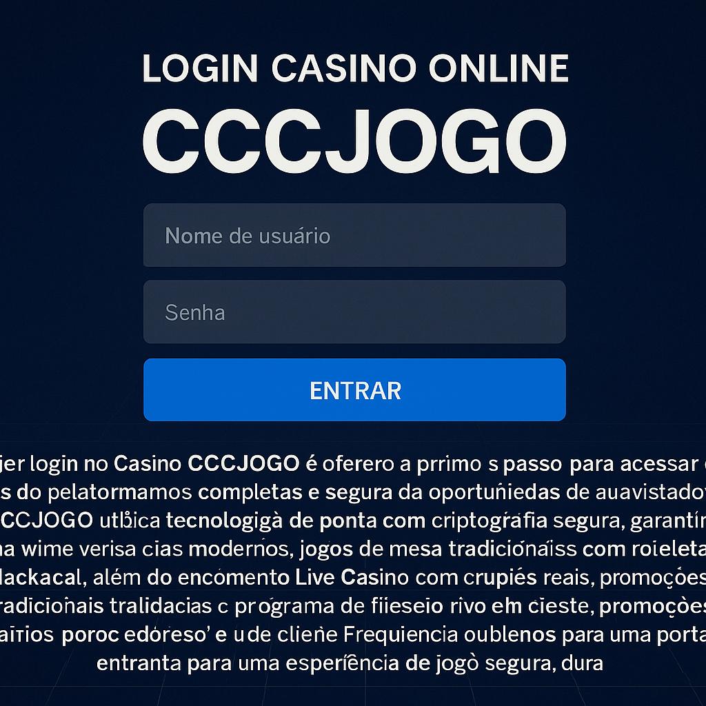 Registro na CCCJOGO Garante Acesso a uma Vasta Seleção de jogo